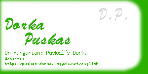 dorka puskas business card